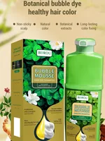 Teinture capillaire à bulles naturelles, Nature domestique sans Stimulation, shampoing couvrant les cheveux blancs, facile à laver, facile à laver, facile à noir 2
