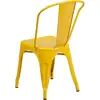 Luke Commercial Grade 4 Pack Yellow Metal Indoor-Outdoor Stackable Chair 6