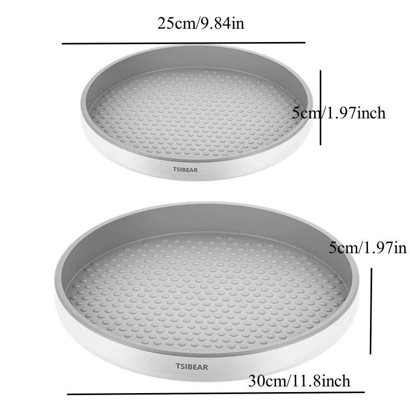 360° Rotating Spice Rack Turntable Cupboard Pantry Cabinet Organizer Non-Slip Condiment Holder Shelf Kitchen Storage Tray 3