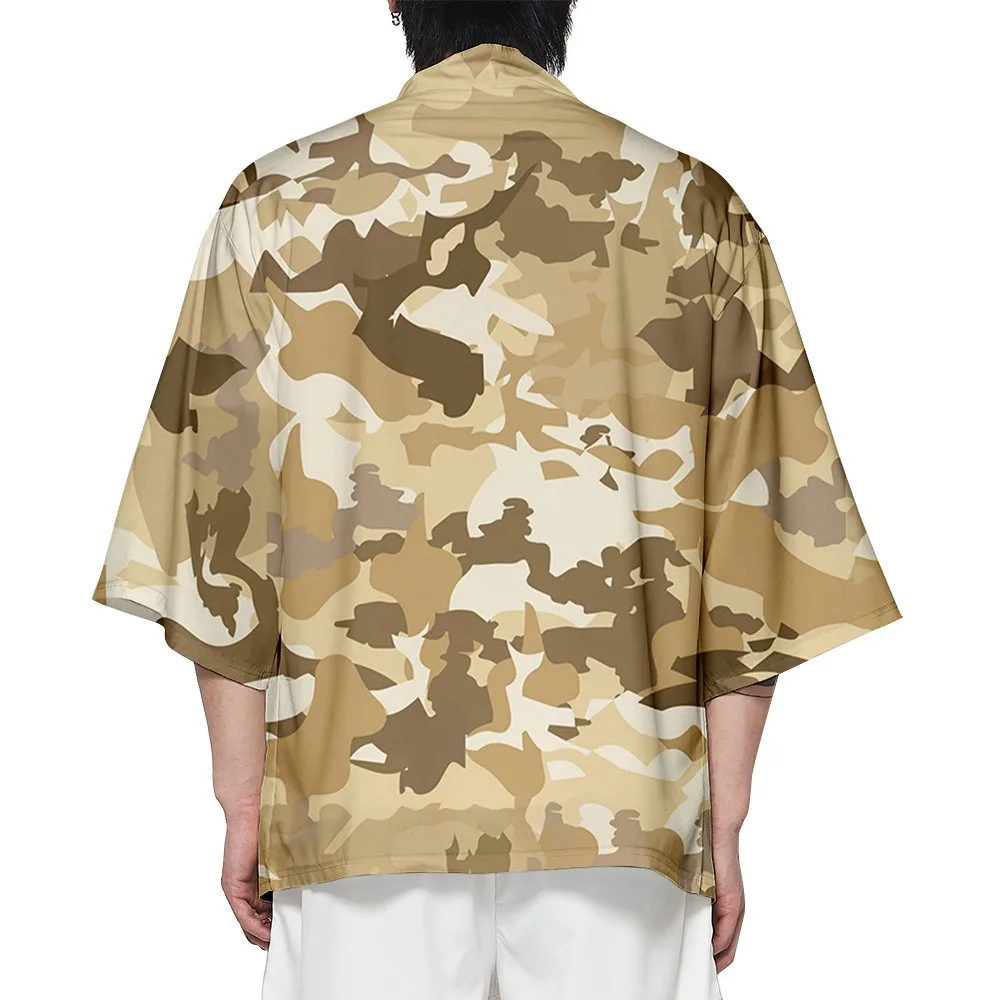 

Summer Camouflage Print Kimono Women Men Fashion Hawaiian Shirt Beach Tops Stylish Loose Yukata Bathrobe Japanese Kimono Cosplay