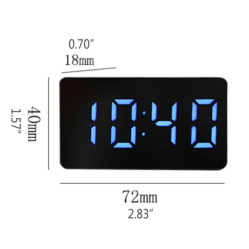 Digital Clock Large Display LED Electric Alarm Clock Mirrored Alarm USB Ports Modern Decorations for Car Decorations 6