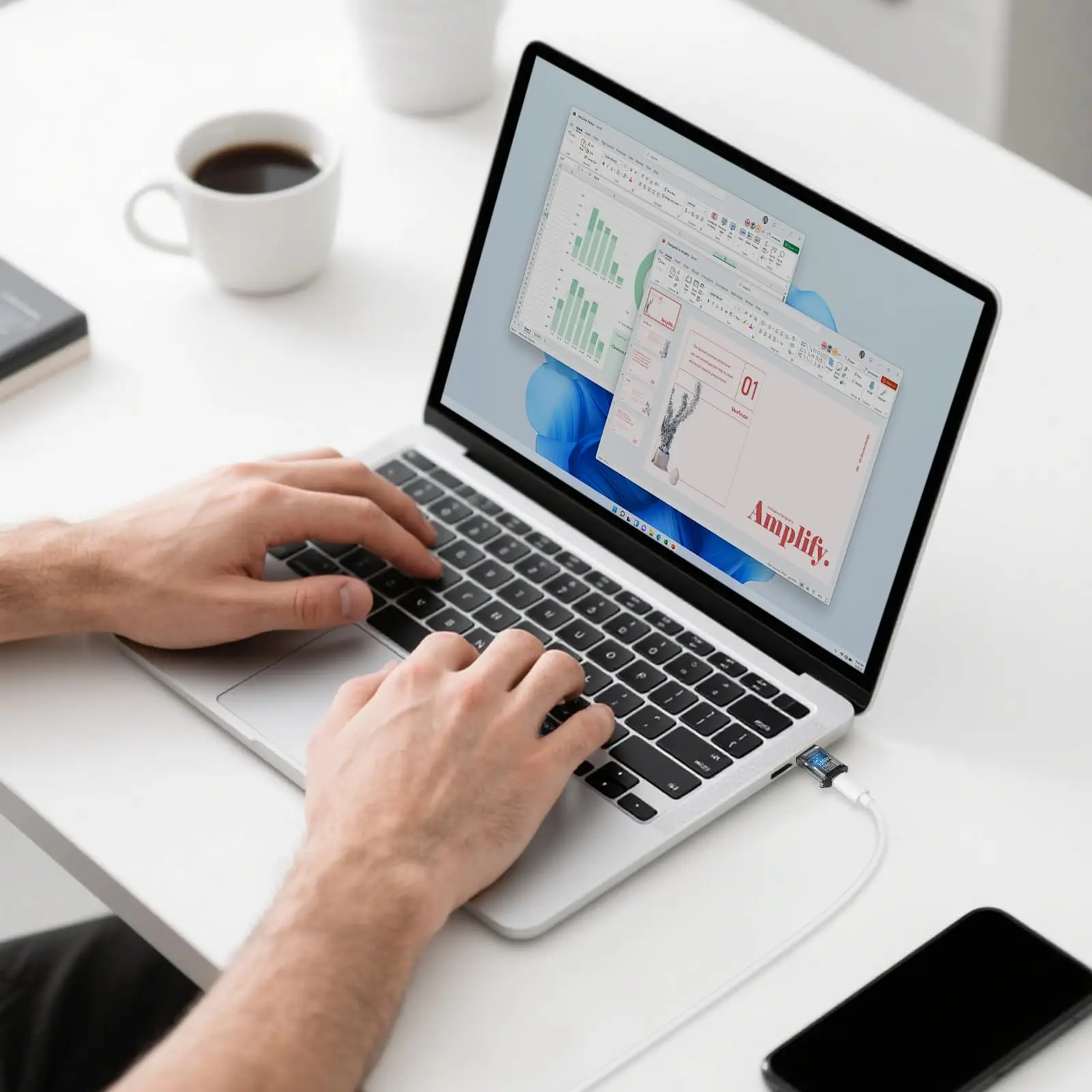 2개입 USB to USB C 어댑터 OTG, 120W 고속 충전 지원, 타입 C(여성) to 타입 A(남성) 투명 어댑터, 노트북, 맥북용