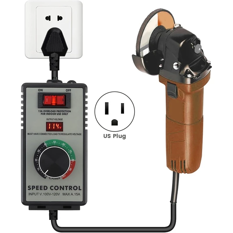 Promotion! AC Motor Speed Controller Variable Speed Controller Fan For Motor Overload Protection US Plug