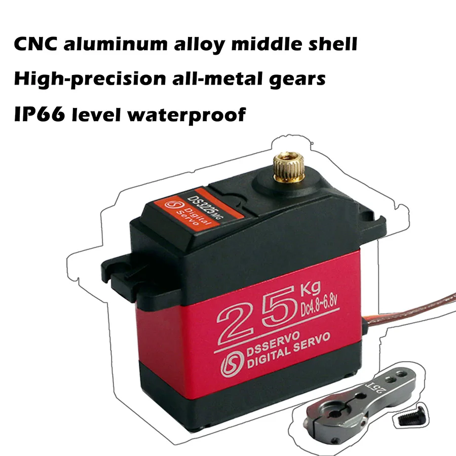 DS3225 Servo 25 kg RC Digital Servo Vollmetallgetriebe mit 25T Servo Hornarm 180 270 Grad für DIY Baja Auto RC Roboterarm – Detail 2