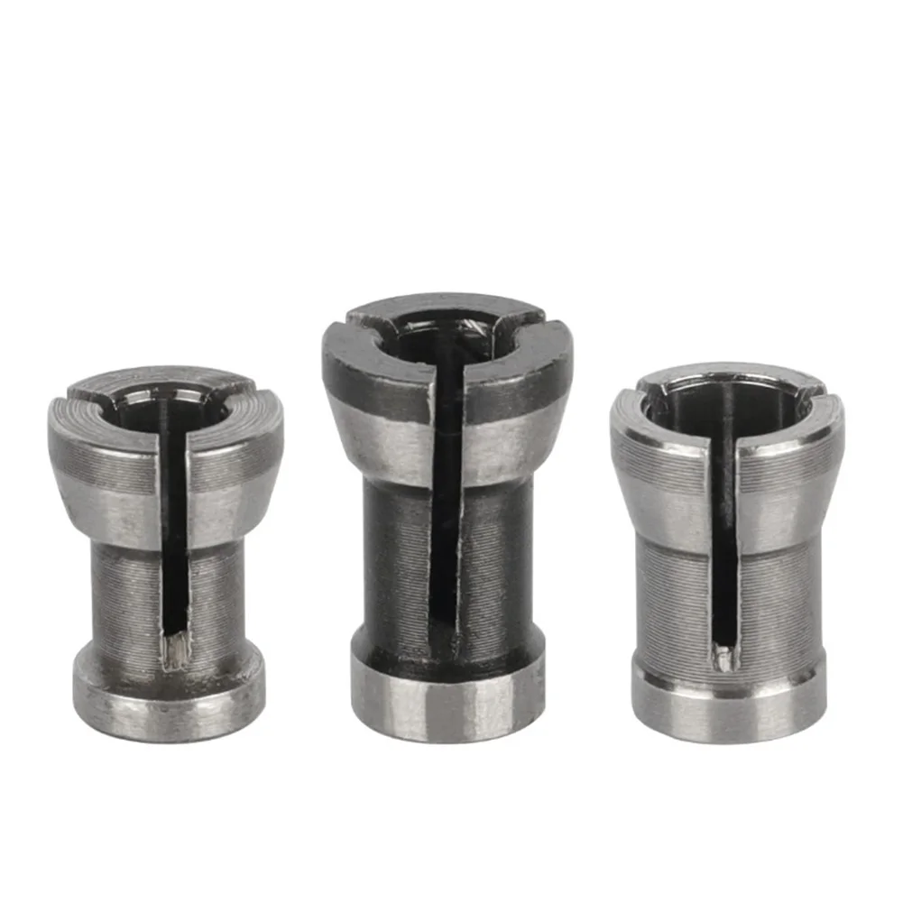 1/3pcs Router Collet Chuck 6/6.35/8mm Power Tools Accessories Milling Cutter Adapter For Trimming Engraving Machine krachtige 3pcs 13 16 19 mm trimming carbide cutter rotary milling woodworking tools cnc engraving bit mold grinding power tools