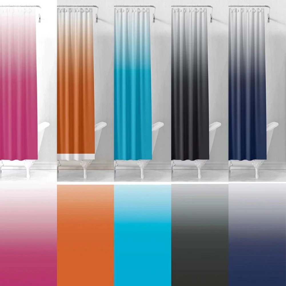 Shower Curtain Waterproof Bathroom Curtain180X 80Cm Bathroom Decoration Anti-Mould Bathtub Curtains With Hooks