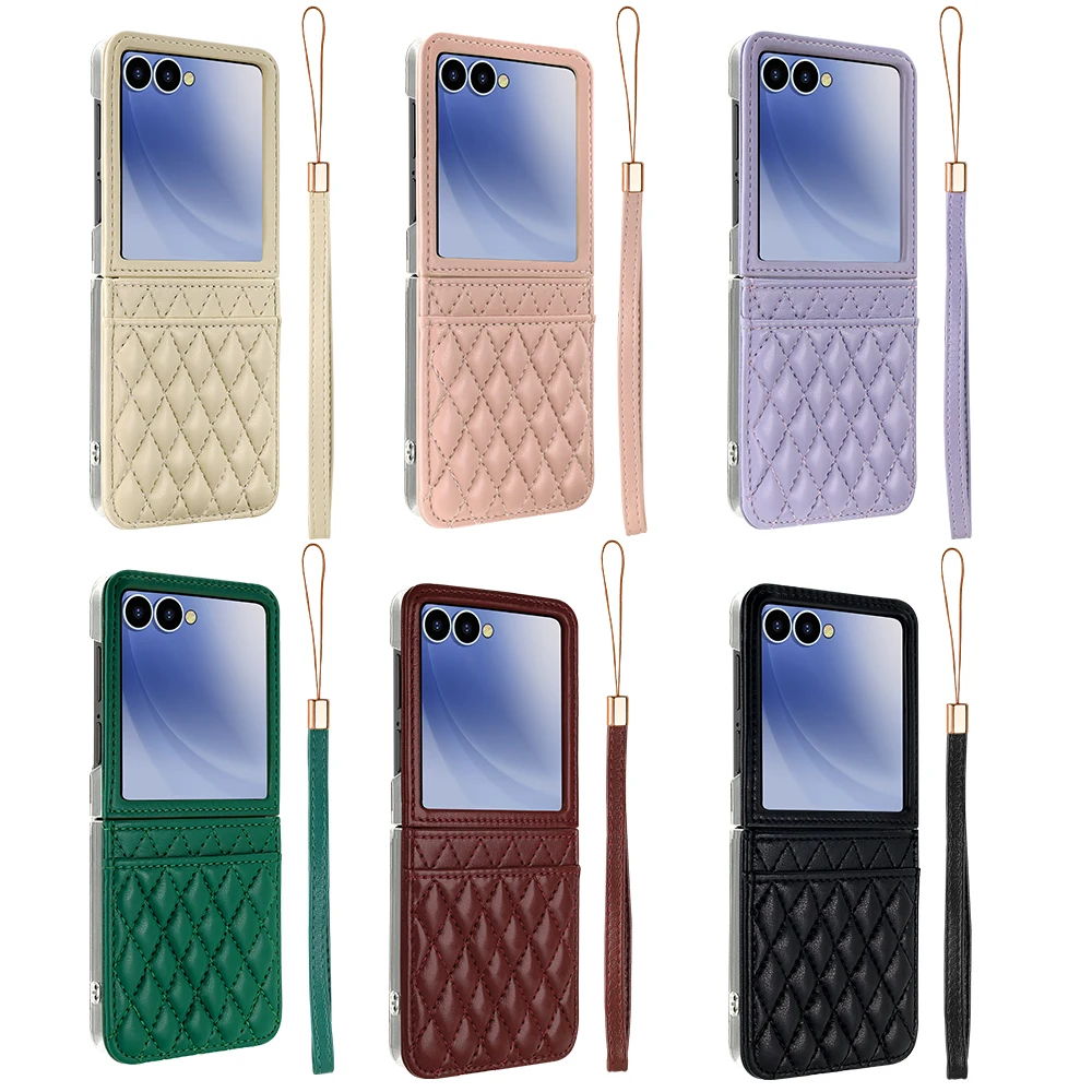 Stylish Phone Case with Card Slot, Telescopic Hinge Protection & Wrist Strap