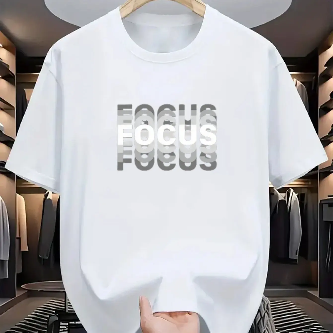 تي شيرت رجالي صيفي 100 قطن عصري كاجوال فضفاض مقاس...