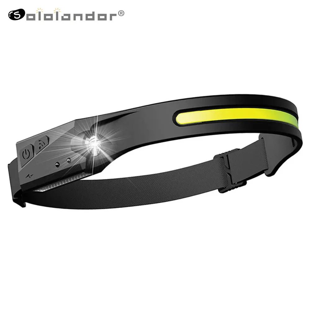 

LED Induction Headlamp XPE COB Headlight Built-in 1200mAh Lithium Battery Rechargeable Portable Warning Headlamp Running Camping