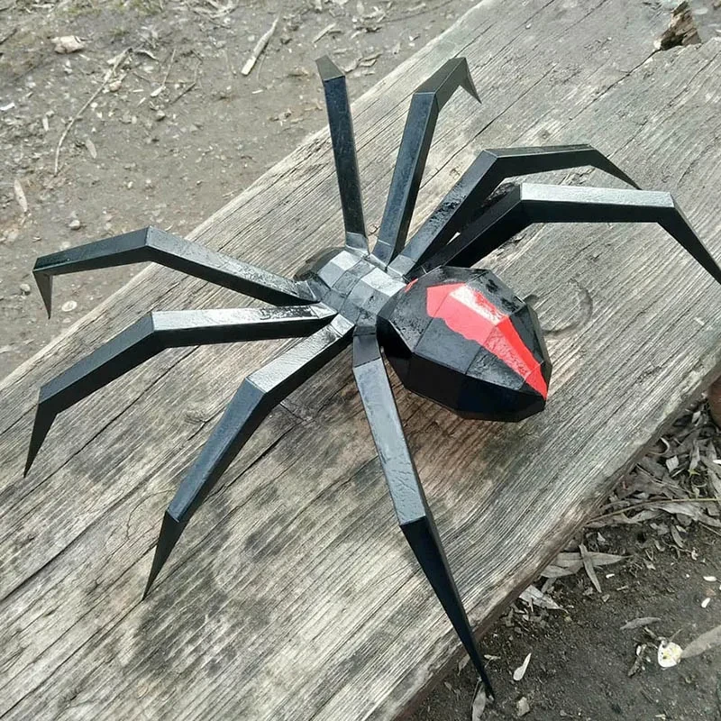 Spider 3D Paper Model Halloween Toys Room Ornament Desk Decor DIY Animal Papercraft Bars Wall Spoof Decoration Handmade props