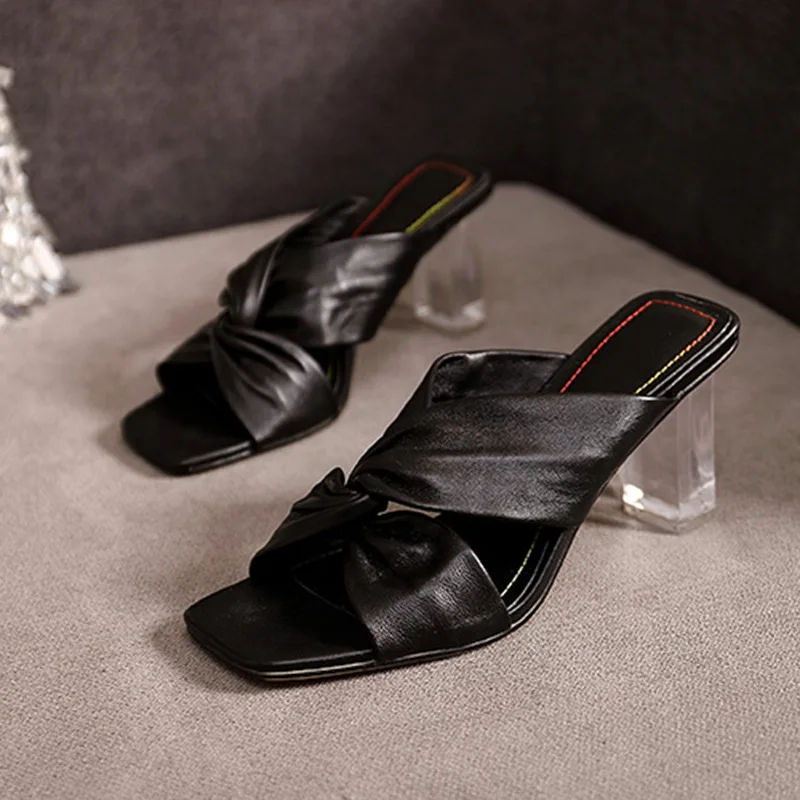 2022 Summer New Fashion Women Slippers High Heel Shoes for Woman Slides Woman High (5cm-8cm) Sexy Slippers plus size Women Shoes