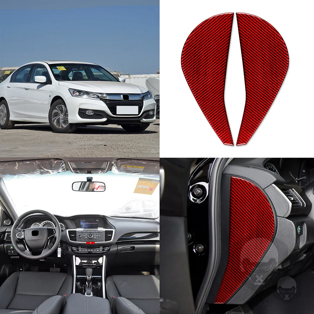 

Red Real Carbon Fiber For Honda Accord 2014-2017 Car Front Slot Panel Decoration Stickers Auto Modification Accessories