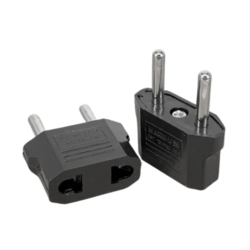 1Pcs EU 플러그 어댑터 2 핀 EU 2 라운드 핀 플러그 소켓 입력 AC 110V-250V 10A 여행 플러그 변환기 전원 어댑터 220V