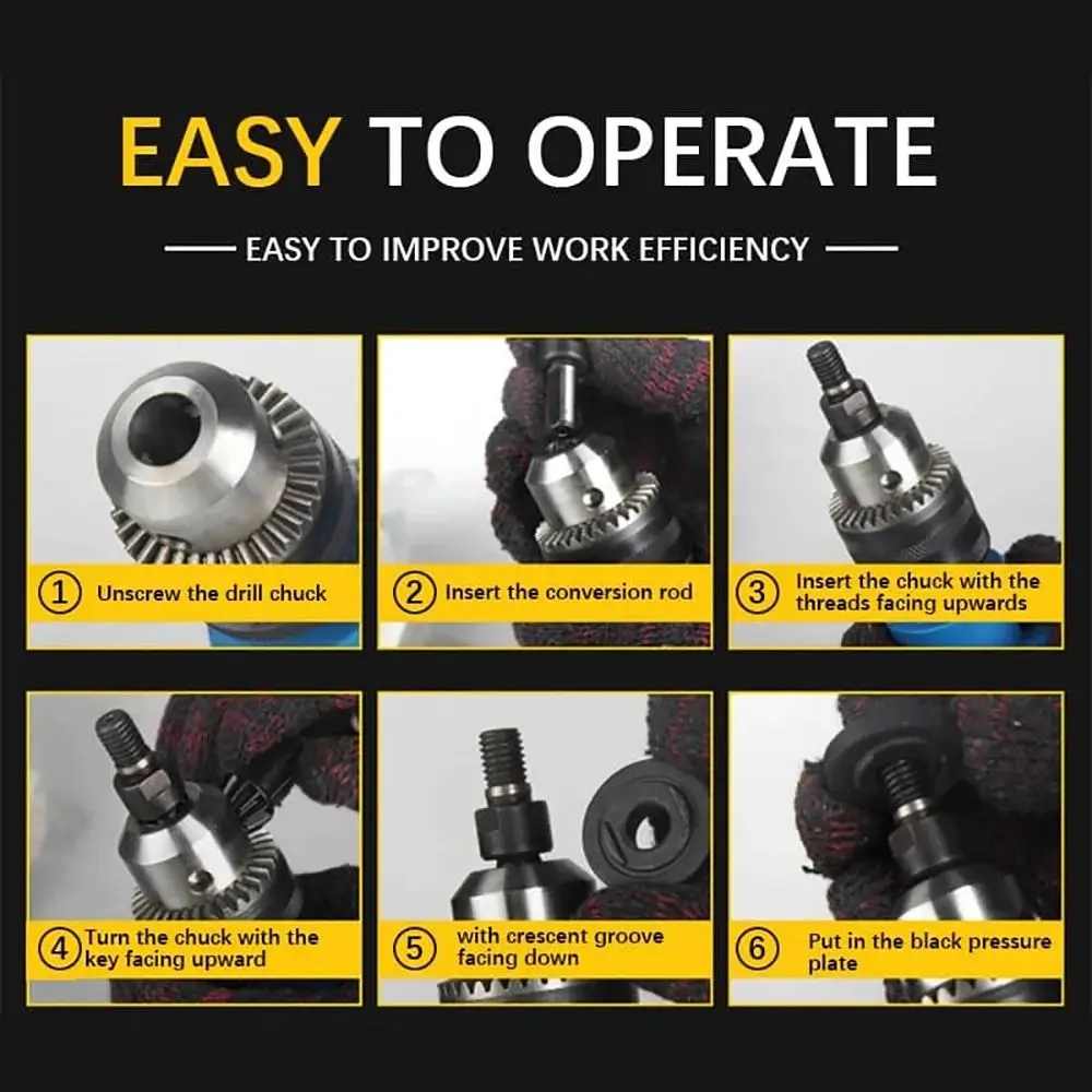 1Set 6mm/10mm Elektrische Bohrer Umwandlung Winkel Grinder Set Metall Pleuel für Trennscheibe Polieren rad Griff Halter – Detail 18