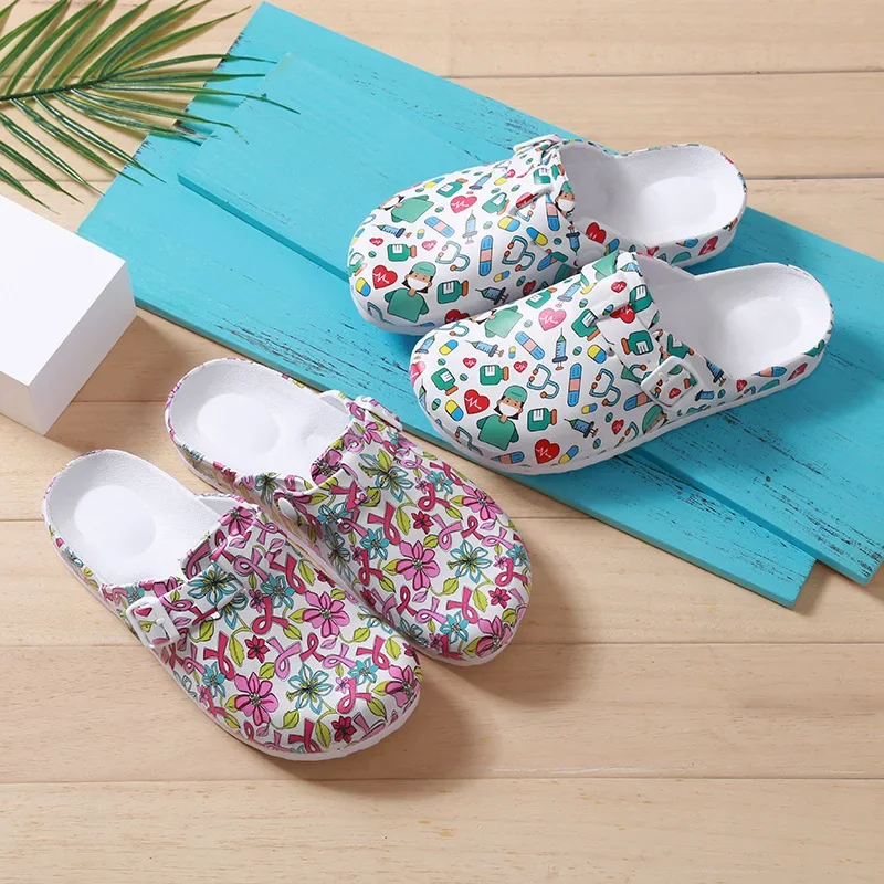 Women Slippers Beautician Summer Hospital Surgical Medical EVA Non-slip Nurse Clogs Soft Lightweight SPA Beauty Salon Shoes 6