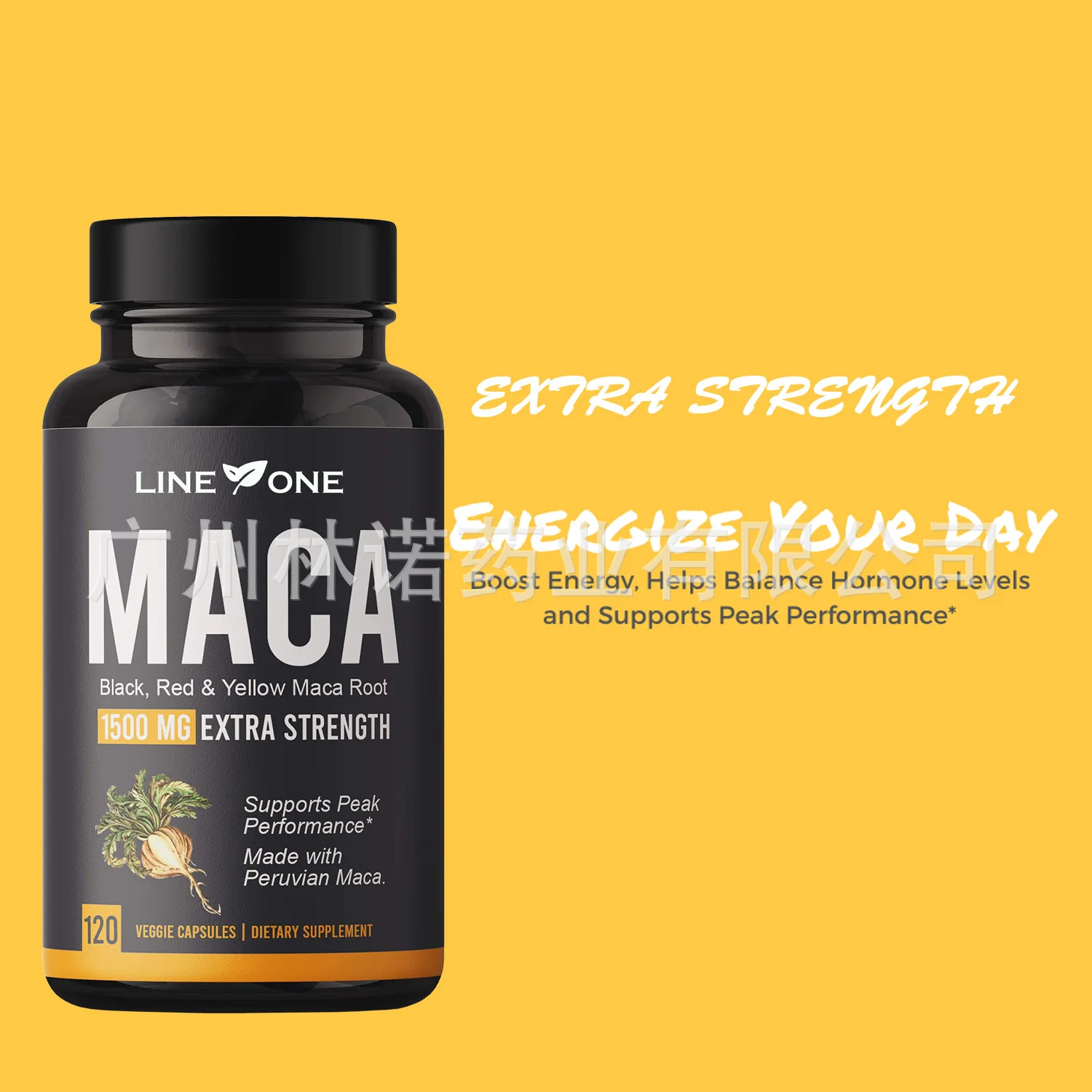 Naturally Organic Maca Root Powder Capsules 1500 Mg with Black + Red + Yellow Peruvian Maca Root Extract