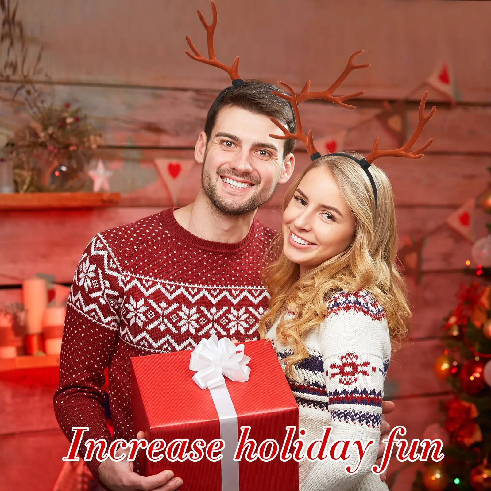 Xmas Antler Headband Cute Xmas Headwear Deer Branch Hair Hoop For Kids Women Christmas Carnival Hair Styling Decor Accessory