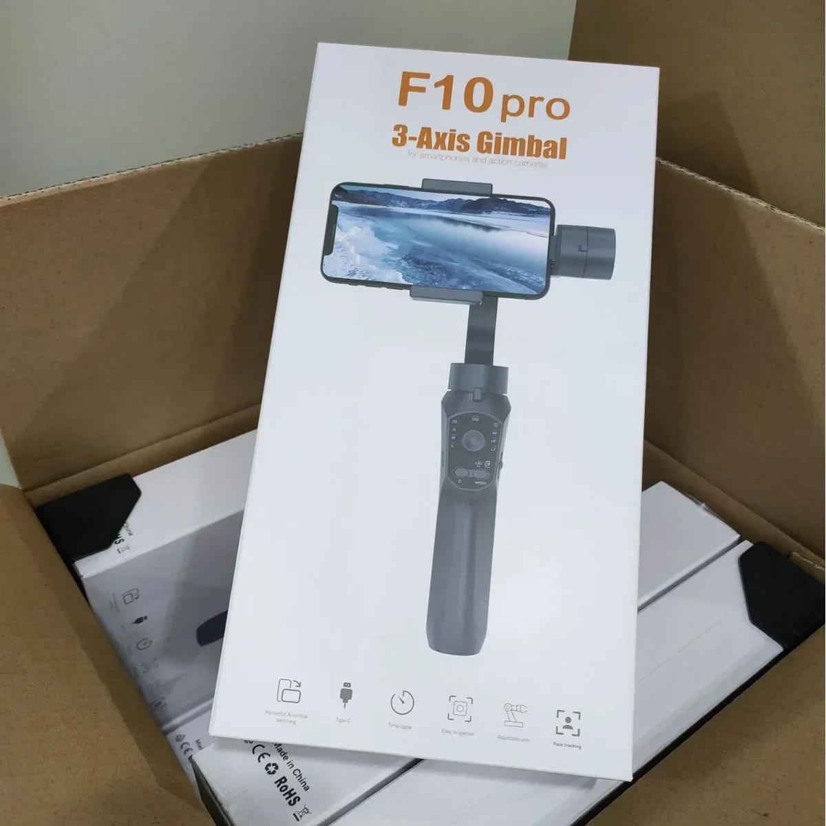 F10 PRO 핸드헬드 휴대폰 흔들림 방지 촬영 브이로그, 3 축 피니언 스태빌라이저