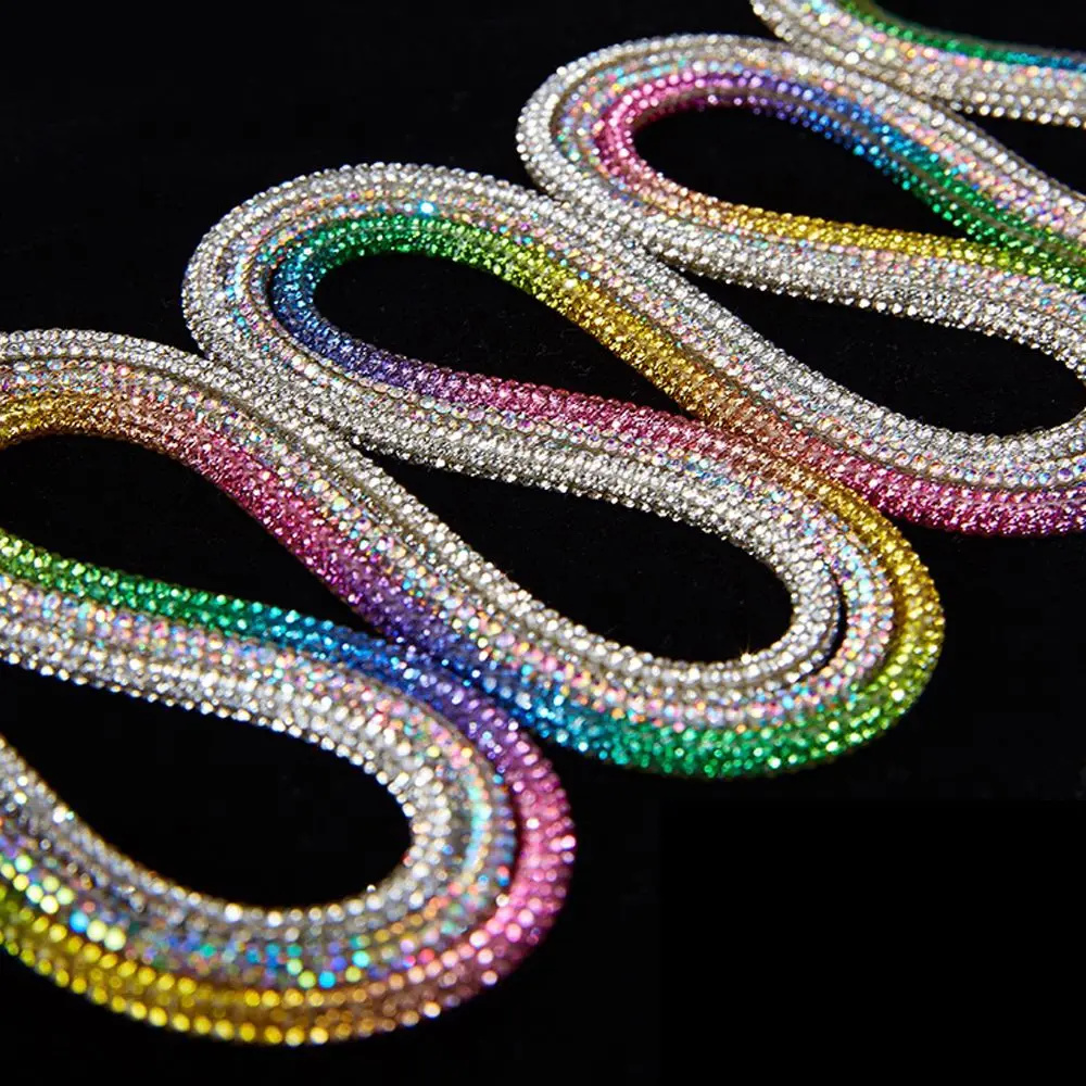 Luxury Rhinestone Shoelaces Rainbow Diamond Shoe laces Sneakers Laces Round Shoelace 100/120/140/160CM 1Pc DIY Strings rhinestone shoe lace