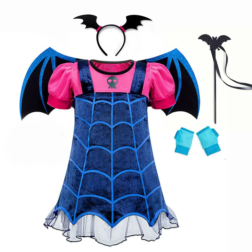 Bambini Travestono Vampirina Cosplay Dress Girl Kids Princess Dress Up Christmas Halloween Costume Bambini Carnival Party