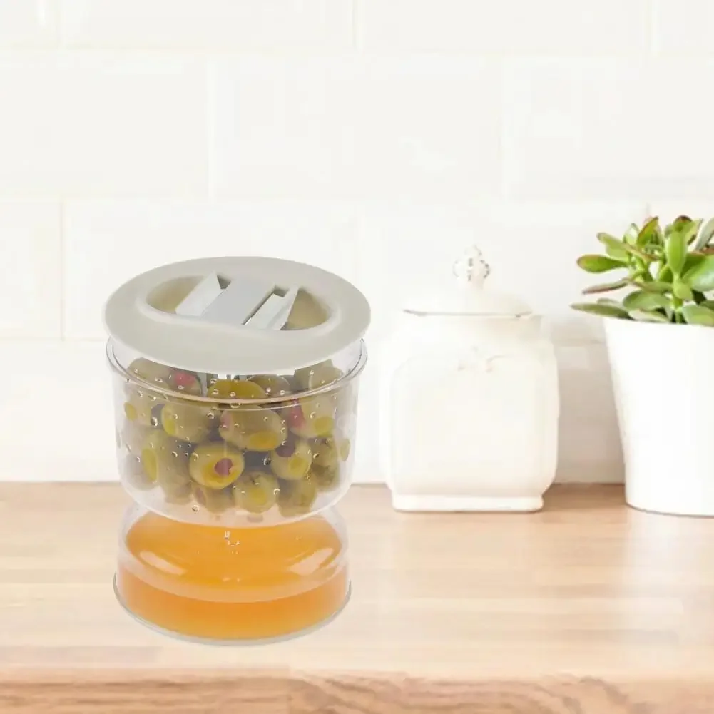 

Kitchen Food Juice Olives Dry Wet And Pickle Sieve Separator Jar Container Plastic Sealed for Dispenser Storage Pickles