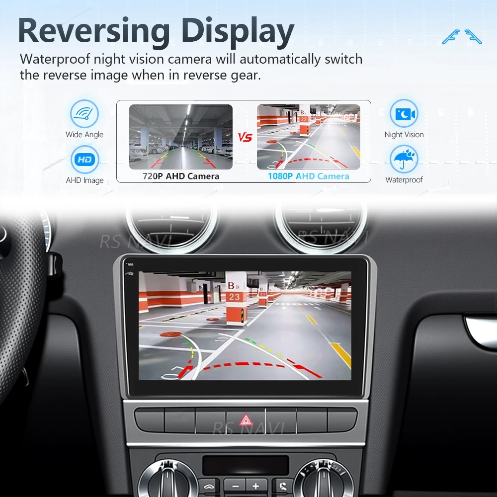Autoradio multimediale con navigatore GPS Android 16 Carplay Plug and Play per Audi A3 8P 2003-2013, stereo con video. - immagine 5