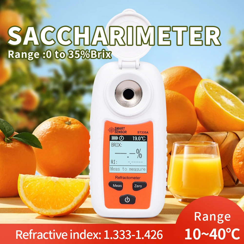 

0-35% Sugar Refractometer Saccharometer Brix Meter Fruit Juice Beverage ATC Sugar Content Measuring Instrument Sugar Detector