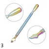 Professional Nail Art Care Tools Rainbow Cuticle Remover Dead Skin Nipper Tweezer Pusher Clipper Scissor  File  Kit 4