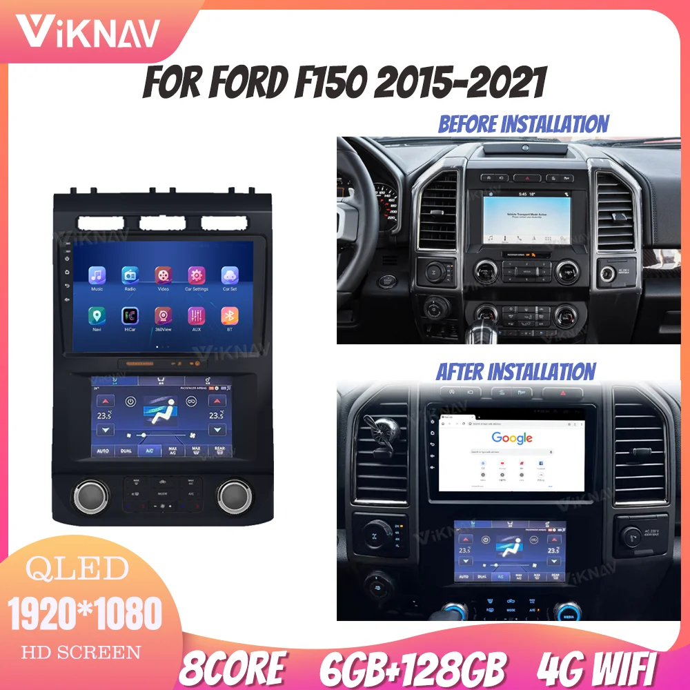 

PX8 Dual Touch Screen 128GB Car Radio For Ford F150 F250 2015-2021 DVD Multimedia Plug&Play Air Condition Board With Car Radio