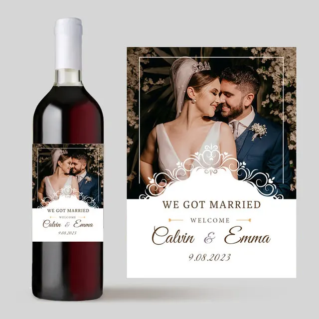 20 pçs personalizado casamento garrafa de vinho