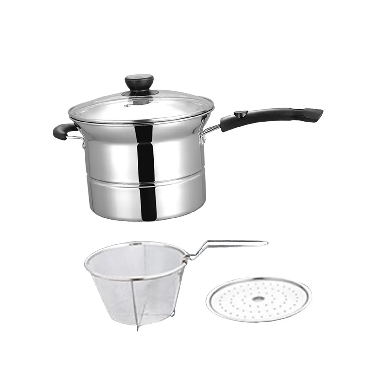 Stainless Steel Cooking Pot Spaghetti Soup Pot Cheese Portable Soup Milk Pot for Restaurants Hotel Restaurant Home Teahouse