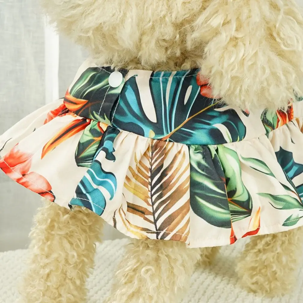 Fashion Hawaiian Style Pet Beach Shawl Skirt Sun Protection Cool Dog Vacation Skirt Breathable Cat Cape Dress Summer