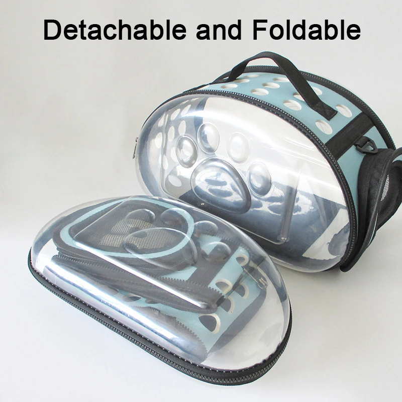 Transparent Foldable Outdoor Pet Travel Carrier Bag Portable Foldable Transparent Handbag Carrier Shoulder Travel Bag
