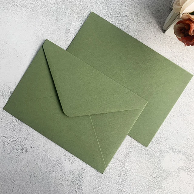 25X A7 buste per invito a nozze in carta di cotone verde oliva tinta unita  133 x193mm Sweet 15 Birtday Card Bag - AliExpress