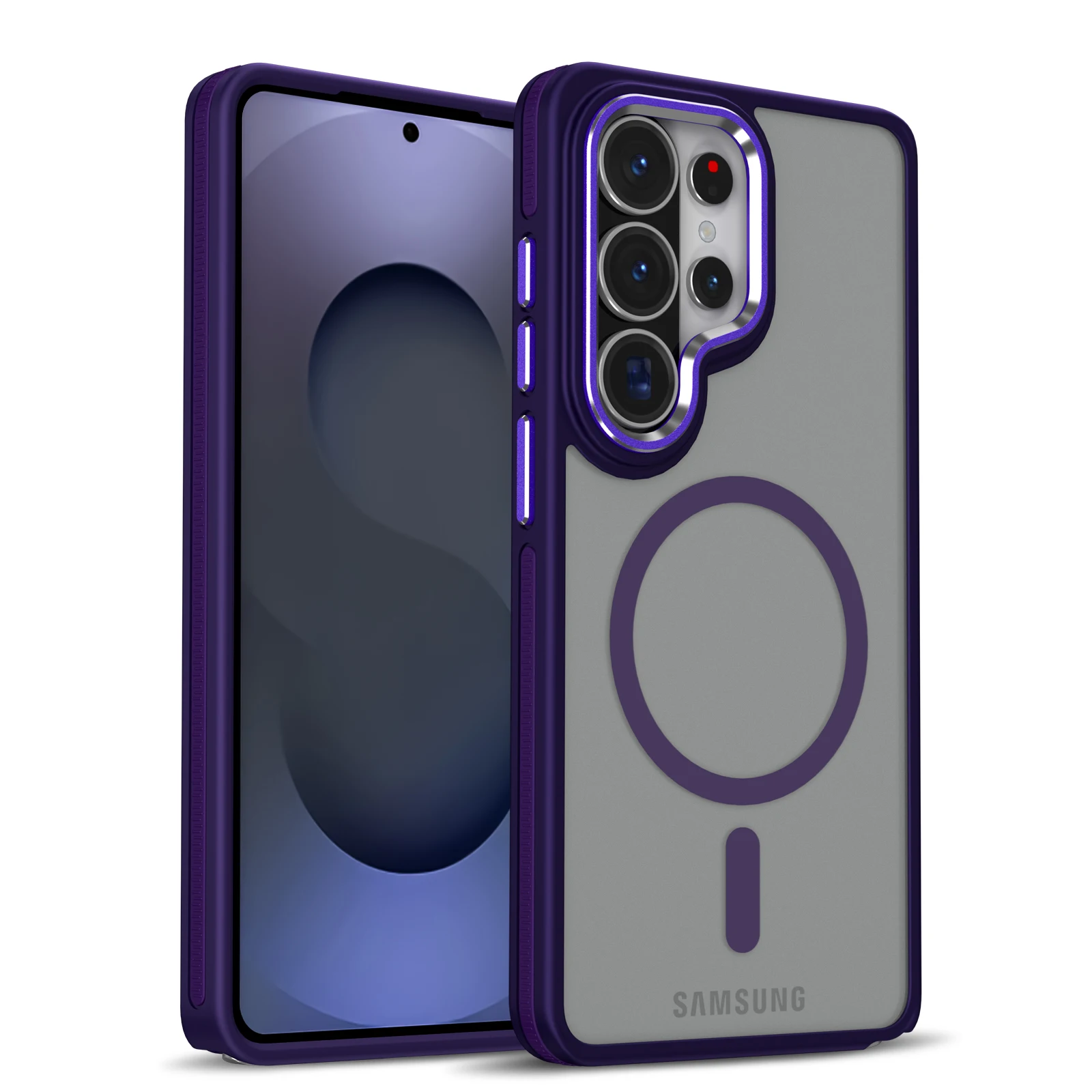 Bicolor Matte Clear Magnetic Shockproof Phone Case with MagSafe Compatibility