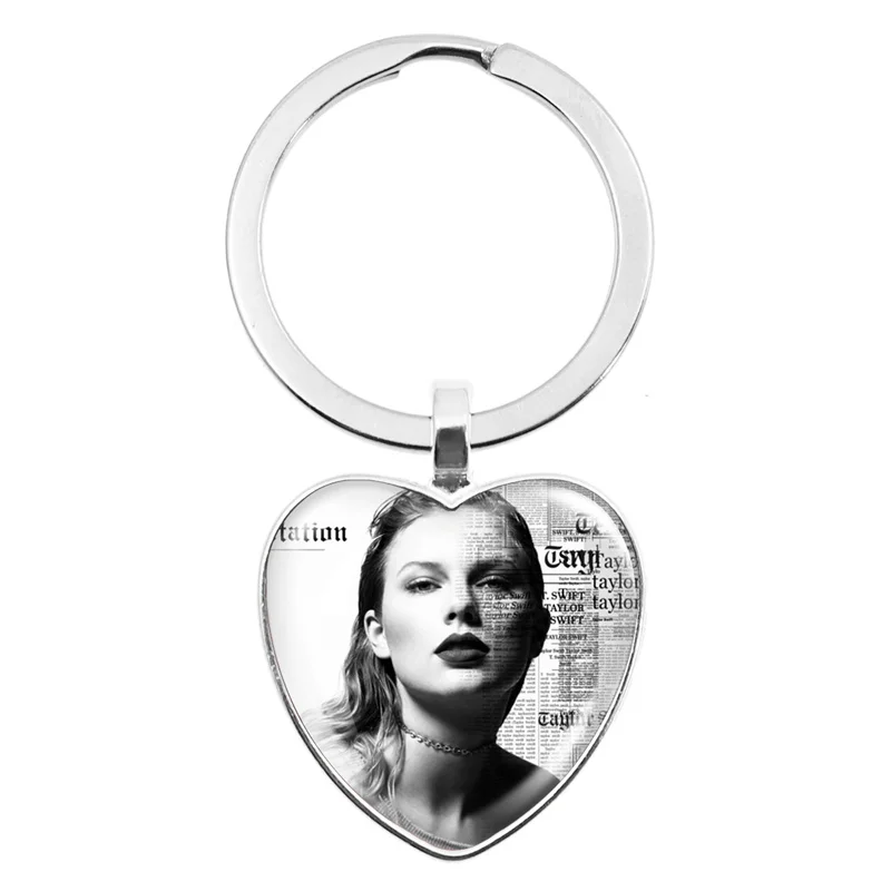 Popolare Cantante Taylor Fashion Swift Album Peach Heart Portachiavi Semplice Cabochon Swift Vinyl Record Fan Souvenir Regalo