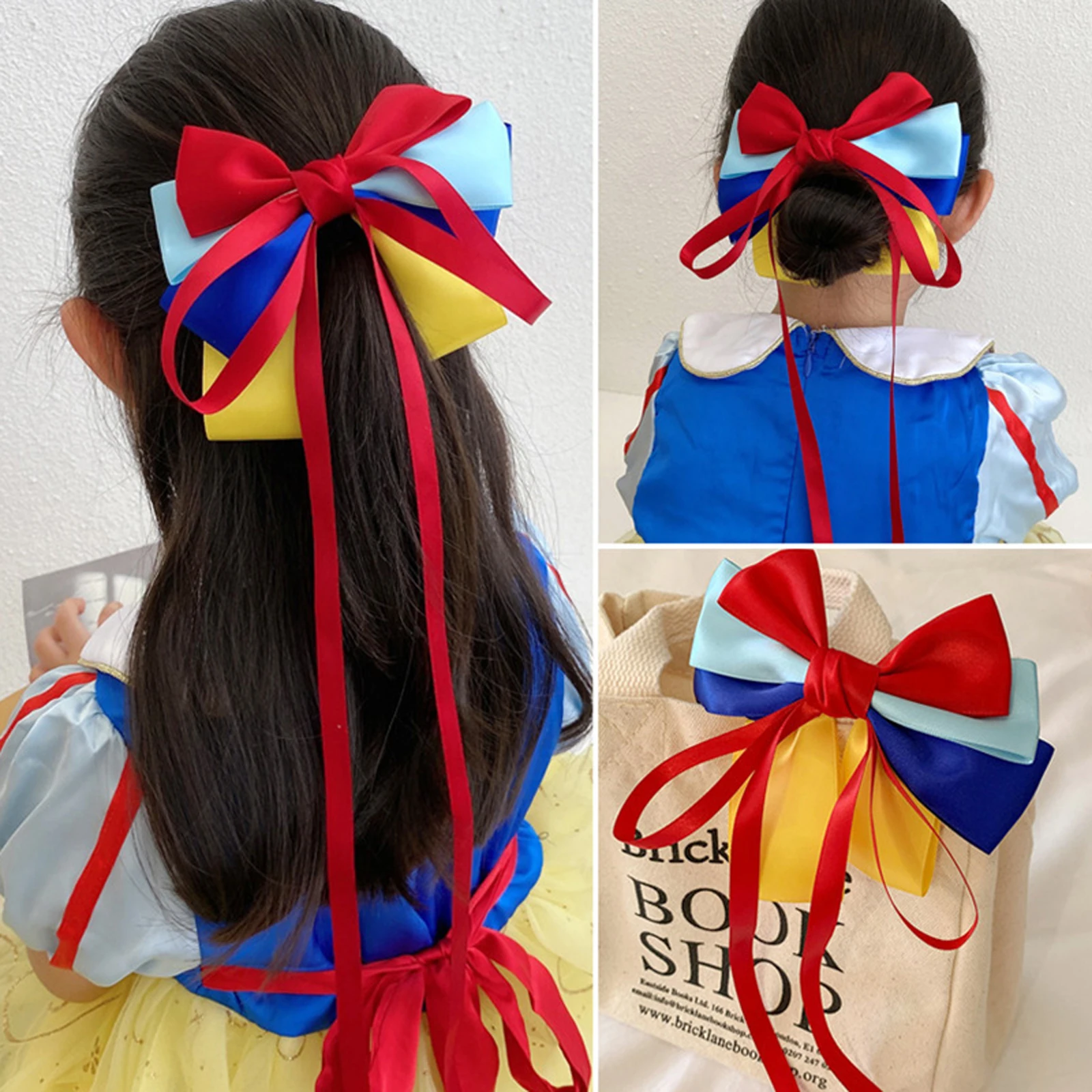 

Girl Hair Clip Bowknot Woman Chirld Satin Ribbon Barrette Bow Back Head Clip Headwear Hair Accessories