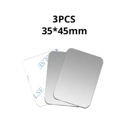 Universal Metal Plate Kit with Adhesive for Magnetic Car Mount Phone Holder (3PCS Silver 35x45)