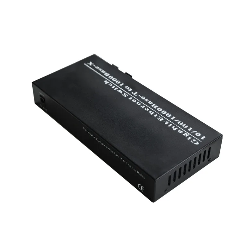 Gigabit 2 optical 8 electrical fiber transceiver, optoelectronic converter, 8-port switch, SC interface 1 unit