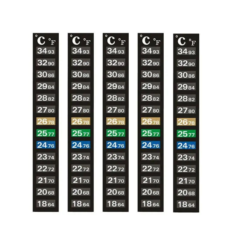 Aquarium Thermometer 5Pcs Aquarium Fish Tank Thermometer Temperature Sticker Aquarium Accessories Digital Dual Scale Stick-on