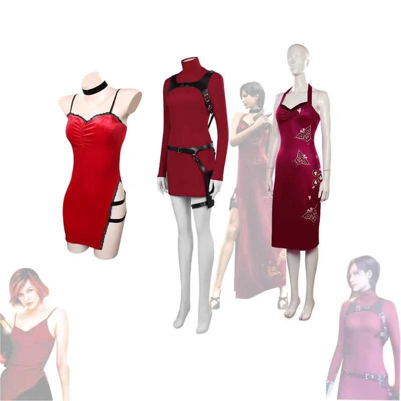 

Biohazard Ada Wong Cosplay Costume For Girls Women Game Resident 4 Dress Halloween Carnival Party Female Role Disguise Clothes