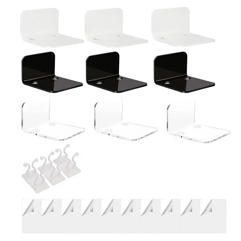 

3pcs Small Floating Bookshelf Acrylic Floating Shelves Invisible Wall Mounted Bookshelf No Drilling Wall Storage Holder For room