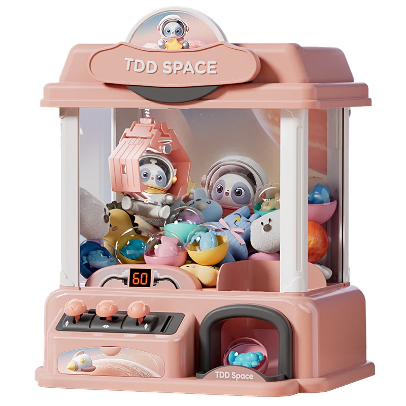 Zl Children's Prize Claw Machine Clip Doll Small Mini Gashapon Machine Girls' Toy Gift portable clip doll arcade claw toy classic arcade entertainment board game gift grabber coin vending machine with lights music