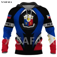 Philippines National Emblem Skull Country Map Flag 3D All Printed Hoodie Man Women Harajuku Zipper Pullover Sweatshirt Jacket 1