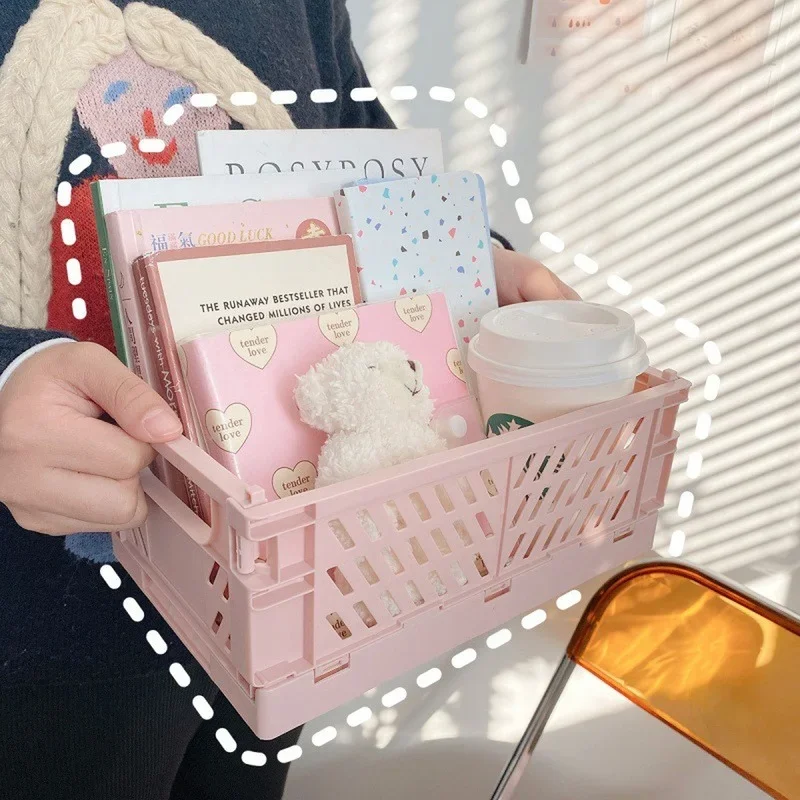 Mr.Paper 6 Styles Simple Cute Student Office Desktop Storage Stationery Plastic Stackable Foldable Stationary Holder desktop storage box stationery organizer desktop storage shelf stationery storage box