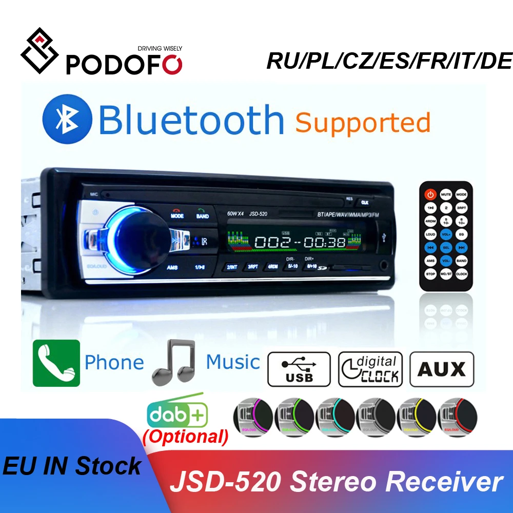 1 Din Car Radio Tape Cassette Recorder 12V In-Dash Ricevitore Stereo Fm Ingresso Usb Aux Lettore Mp3 Multimediale Bluetooth Autoradio