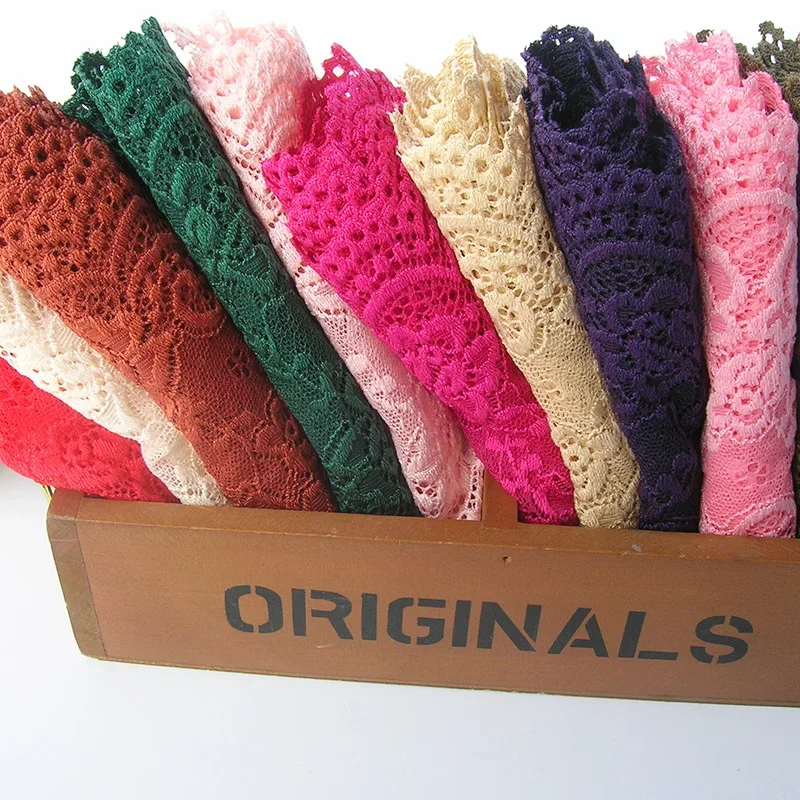 15CM 와이드 탄성 중공 꽃 자수 레이스 리본 블랙 화이트 레이스 DIY 의류 봉제 패브릭 홈 섬유 장식 테이프