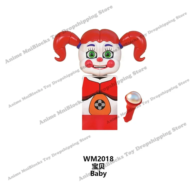 WM6074 WM6097 mini bricks FNAF Game Figure Chica Bonnie Foxy Freddy Bear Nightmare Boy Baby Skeleton Thriller Assembly Toys gift 2