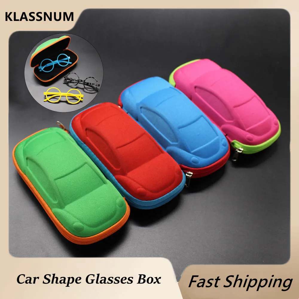 Glasses Case Glasses Storage Bag Sunglasses Bag Zipper Eyewear Box Children Car Shaped Glasses Case Cute Glasses Storage Bag Kids Sunglasses Cases Automobile Styling Zipper Bags