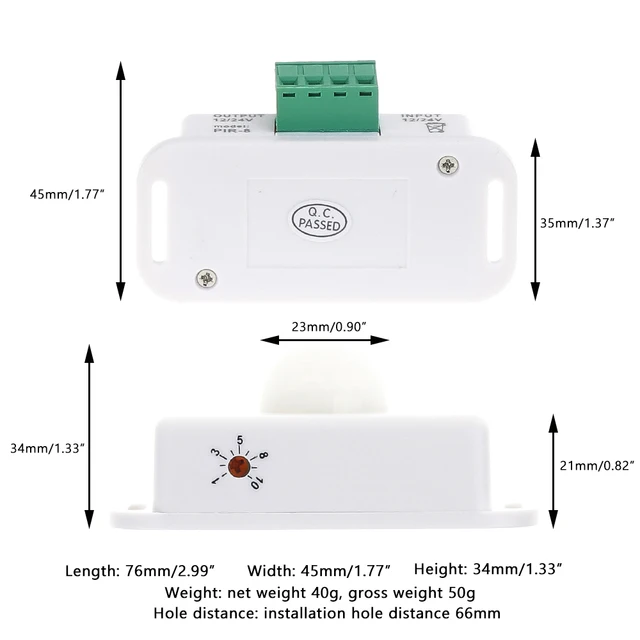 12V 24V PIR Motion Sensor Move Detector Switch Human Presence Detectors IR Infrared Sensing Switch Module for LED Strip Lamp 4